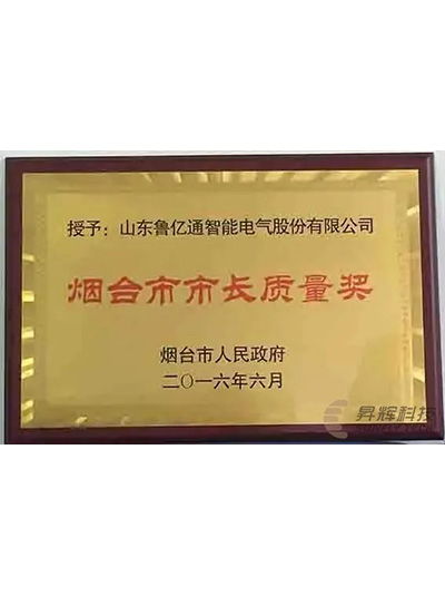 煙臺(tái)市市長質(zhì)量獎(jiǎng)